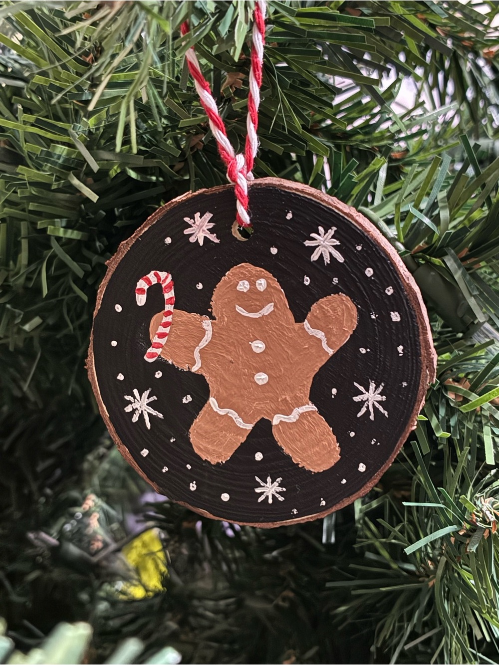 Joyful Gingerbread Painted Ornament